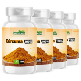 Crcuma 100% Pura - 480 Cpsulas de 600mg (4 potes de 120 cps)