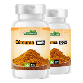 Crcuma 100% Pura - 240 Cpsulas de 600mg (2 potes de 120 cps)