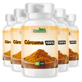 Crcuma 100% Pura - 300 Cpsulas de 600mg (5 potes de 60 cps)