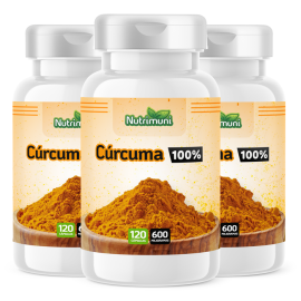 Crcuma 100% Pura - 360 Cpsulas de 600mg (3 potes de 120 cps)